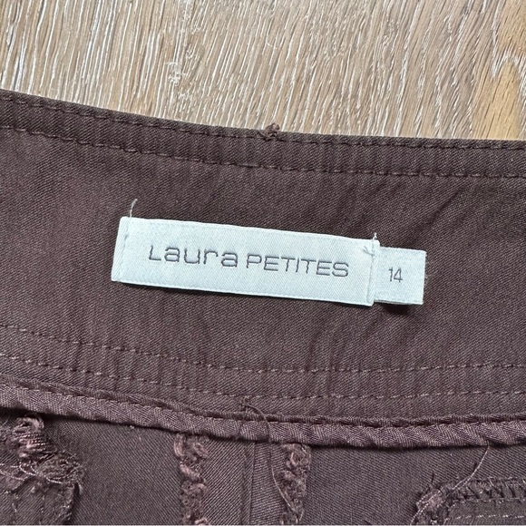 Laura Petites Chocolate Brown Capri Pants - Size 14 - Picture 6 of 9